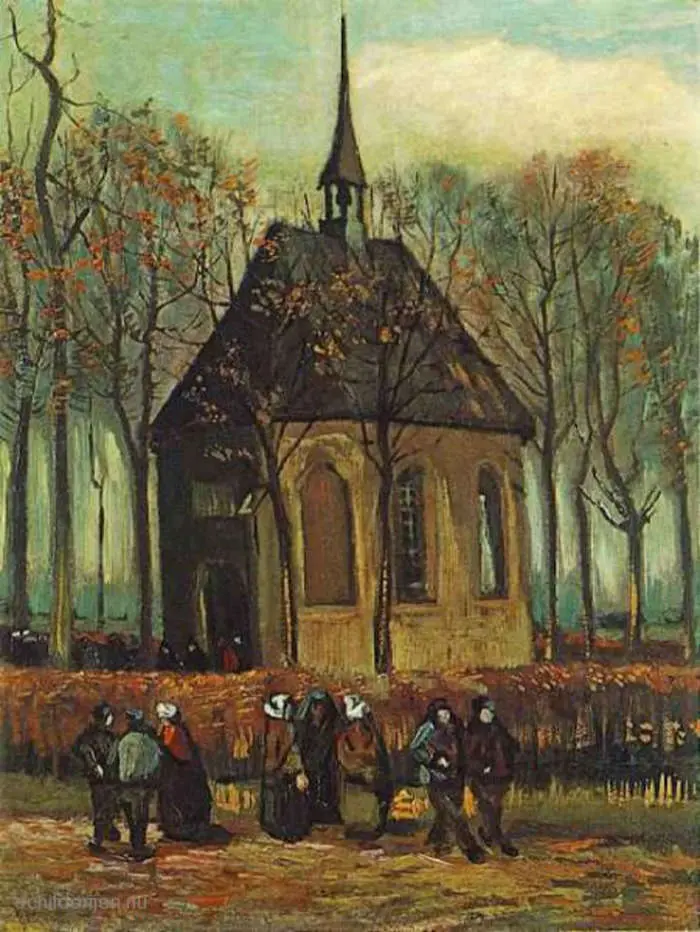 Van Gogh -Congregation leaving Neuen Church