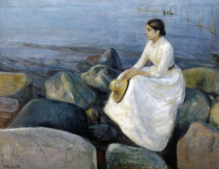 Edvard Munch - Summer Night, Inger on the Beach
